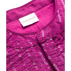 Babyhug Cotton Woven Full Sleeves Kurta Dhoti Set with Sequin Detailing - Purple