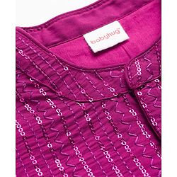 Babyhug Cotton Woven Full Sleeves Kurta Dhoti Set with Sequin Detailing - Purple