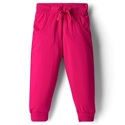 Babyhug Knit Premium Light Gauge 100% Cotton Terry Full Sleeves Top & Lounge Pant Co-ord Set With Floral Embroidery - Fuchsia