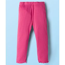 Babyhug Knit Premium Light Gauge Terry Full Sleeves Top and Lounge Pant Set With Stars Print & Frill Detailing - Pink