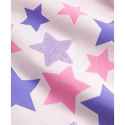 Babyhug Knit Premium Light Gauge Terry Full Sleeves Top and Lounge Pant Set With Stars Print & Frill Detailing - Pink