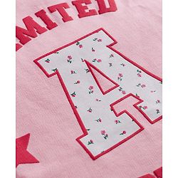 Babyhug Knit Premium Light Gauge Terry Full Sleeves Top & Pant Set With Text Print - Pink & Red