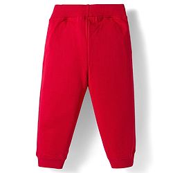Babyhug Knit Premium Light Gauge Terry Full Sleeves Top & Pant Set With Text Print - Pink & Red