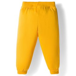 Babyhug Knit Premium Light Gauge Terry Full Sleeves Top and Jogger Set with Sunshine Forever Text Print - Yellow