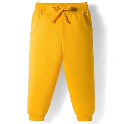 Babyhug Knit Premium Light Gauge Terry Full Sleeves Top and Jogger Set with Sunshine Forever Text Print - Yellow