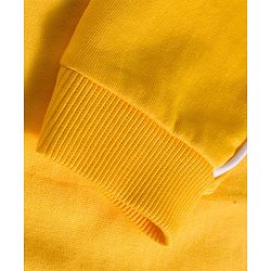 Babyhug Knit Premium Light Gauge Terry Full Sleeves Top and Jogger Set with Sunshine Forever Text Print - Yellow