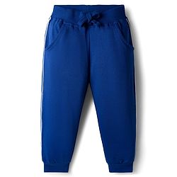 Babyhug 100% Cotton Terry Knit Half Sleeves Top & Joggers Set with Everyday Text Print - Navy Blue