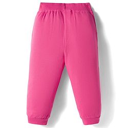 Babyhug Knit Premium Light Gauge Terry Full Sleeves Top and Joggers Set with Smile Text Print - Pink