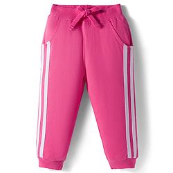 Babyhug Knit Premium Light Gauge Terry Full Sleeves Top and Joggers Set with Smile Text Print - Pink