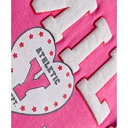 Babyhug Knit Premium Light Gauge Terry Full Sleeves Top and Joggers Set with Smile Text Print - Pink