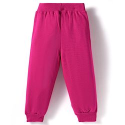 Babyhug Knit Premium Light Gauge Terry Full Sleeves Solid Color Top & Joggers Set with Lace Frill Detailing - Maroon