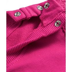 Babyhug Knit Premium Light Gauge Terry Full Sleeves Solid Color Top & Joggers Set with Lace Frill Detailing - Maroon