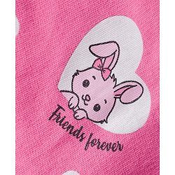 Babyhug Knit Premium Light Gauge Terry Full Sleeves Top and Joggers Set with Heart & Animal  Print - Pink