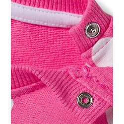 Babyhug Knit Premium Light Gauge Terry Full Sleeves Top and Joggers Set with Heart & Animal  Print - Pink