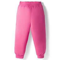 Babyhug Knit Premium Light Gauge Terry Full Sleeves Top and Joggers Set with Heart & Animal  Print - Pink