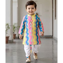 Babyhug Woven Full Sleeves Printed Kurta Dhoti Set - Multicolour