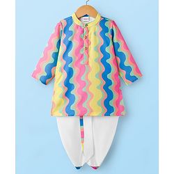 Babyhug Woven Full Sleeves Printed Kurta Dhoti Set - Multicolour