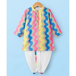 Babyhug Woven Full Sleeves Printed Kurta Dhoti Set - Multicolour