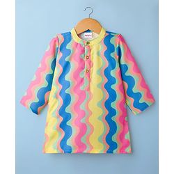 Babyhug Woven Full Sleeves Printed Kurta Dhoti Set - Multicolour