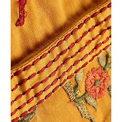 Babyhug Cotton Woven Full Sleeves Deer & Floral Embroidered Kurta Dhoti Set - Mustard