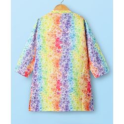 Babyhug Woven Full Sleeves Kurta Pajama Set With Floral Print - Multicolour
