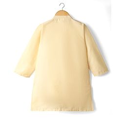 Babyhug Cotton Woven Full Sleeves Kurta Pajama Set With Embroidered Jacket - Beige