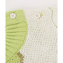 Babyhug Knit Full Sleeves Pullover Turtle Neck Sweater with Heart Design - Off White