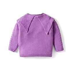 Babyhug Knit Full Sleeves Pullover Sweater with Cable Knit & Pom Pom Design - Dark Pink