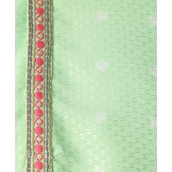 Babyhug Woven Full Sleeves Kurta Pajama Set With Floral Print - Light Green