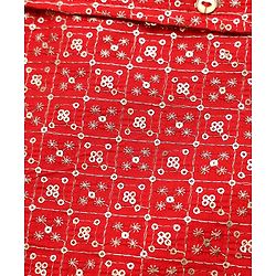 Babyhug Cotton Woven Full Sleeves Solid Kurta Payjama Set with Sequined Embroidered Nehru Jacket - Navy Blue & Red