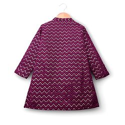 Babyhug Woven Full Sleeves Kurta Pajama Set with Sequin Detailing - Maroon