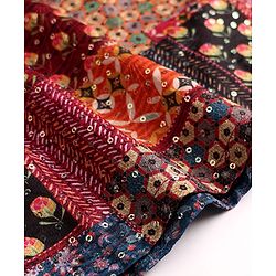 Babyhug 100% Cotton Woven Full Sleeves Kurta Pajama Set with Floral Chinnon Print & Sequin Detailing - Wine