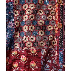 Babyhug 100% Cotton Woven Full Sleeves Kurta Pajama Set with Floral Chinnon Print & Sequin Detailing - Wine