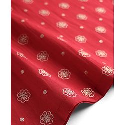 Babyhug Cotton Woven Full Sleeves Kurta with Floral Glitter Print - Red