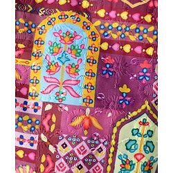 Babyhug Cotton Woven Full Sleeves Solid Kurta Pajama Set with Floral Motif Print Jacket - Maroon