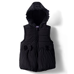 Babyhug Woven Sleeveless Padded Hooded Jacket With Bow Applique - Purple