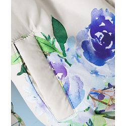 Babyhug Woven Full Sleeves Hooded Padded Jacket With Floral Print - Blue & White
