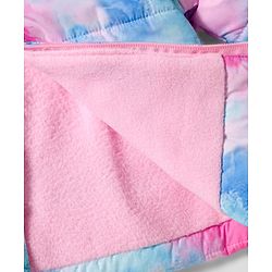Babyhug Woven Full Sleeves Hooded Padded Jacket With Tie & Dye Print - Pink & Blue
