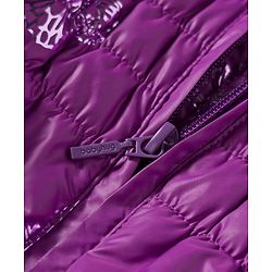 Babyhug Woven Full Sleeves Hooded Padded Jacket With Butterfly Print - Purple