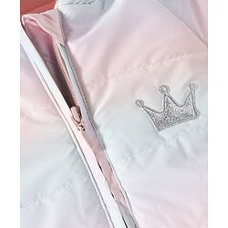 Babyhug Woven Full Sleeves Hooded Jacket with Crown Detailing - Pink & Light Blue