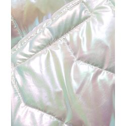 Babyhug Woven Full Sleeves Metallic Solid Hooded Padded Jacket - White