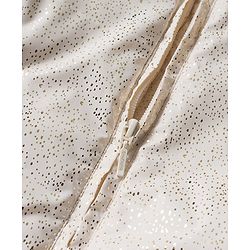 Babyhug Woven Full Sleeves Hooded Padded Jacket With Glitter Print - White