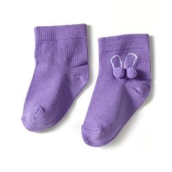 Cute Walk by Babyhug Knit Ankle Length Socks with 3D Pompom Applique Pack of 3 - Multicolor