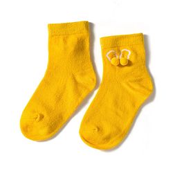 Cute Walk by Babyhug Knit Ankle Length Socks with 3D Pompom Applique Pack of 3 - Multicolor