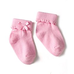 Cute Walk by Babyhug Knit Ankle Length Socks with 3D Bow Applique Pack of 3 - Multicolor