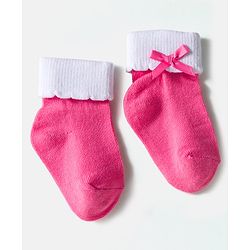 Cute Walk by Babyhug Knit Ankle Length Socks with 3D Bow Applique Pack of 3 - Multicolor