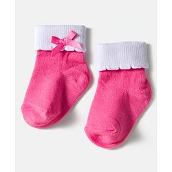 Cute Walk by Babyhug Knit Ankle Length Socks with 3D Bow Applique Pack of 3 - Multicolor