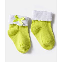 Cute Walk by Babyhug Knit Ankle Length Socks with 3D Bow Applique Pack of 3 - Multicolor