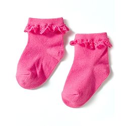 Cute Walk by Babyhug Knit Ankle Length Socks with 3D Lace Detailing Pack of 3 - Multicolor