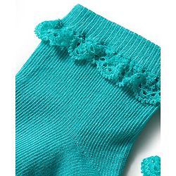 Cute Walk by Babyhug Knit Ankle Length Socks with 3D Lace Detailing Pack of 3 - Multicolor